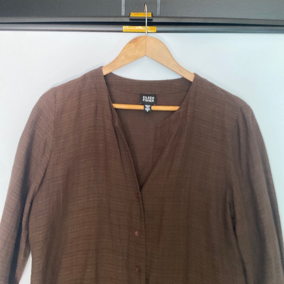 Eileen Fisher S Textured Linen Blend Tunic Top - Picture 5 of 12